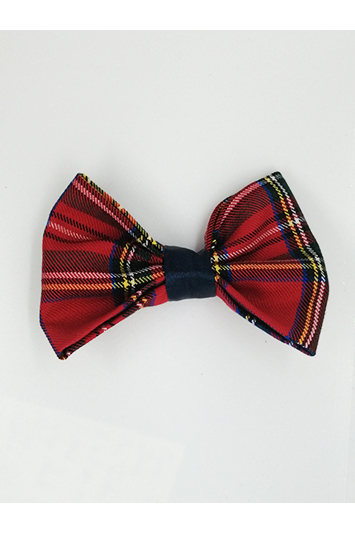 noeud cheveux rouge made in France tartan