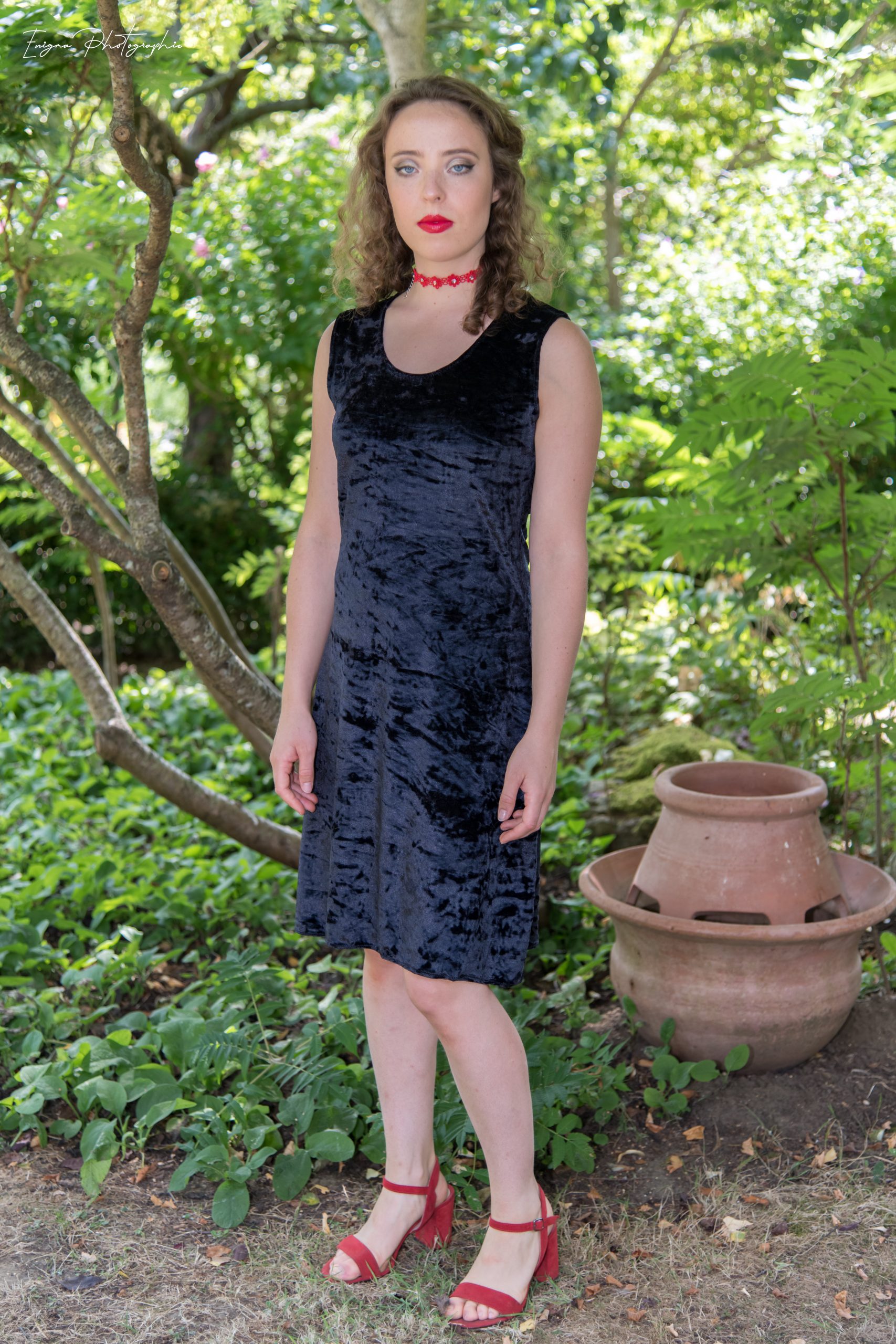 robe vintage velours noir made in France