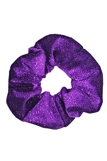 chouchou cheveux made in france fait main velours violet pailleté