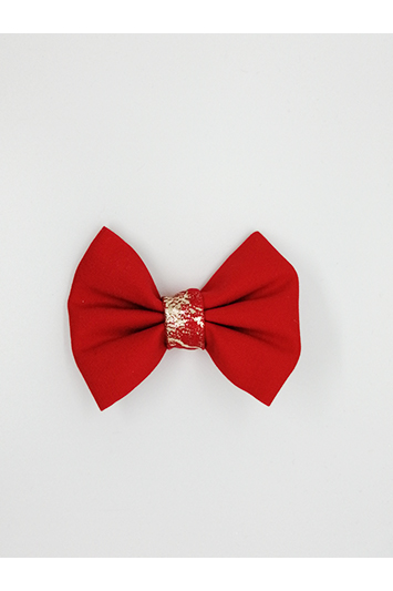 noeud pour cheveux fetes noel rouge made in france