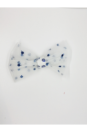 noeud pour cheveux tulle blanc made in france