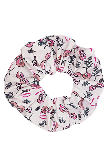 chouchou cheveux fait main made in france masques venise rose clair