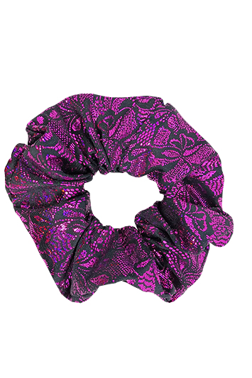 chouchou cheveux fait main made in france pièce unique fuchsia lamé