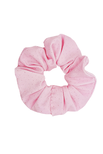 chouchou cheveux made in france fait main rose à paillettes