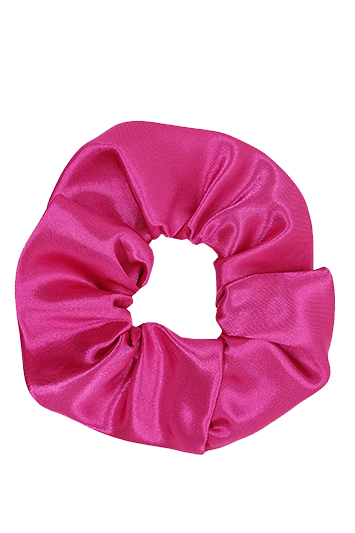 chouchou cheveux made in france en satin fuchsia