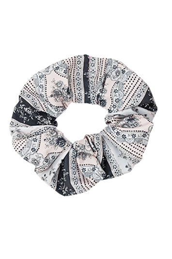 chouchou cheveux made in france fait main rayures rose pâle