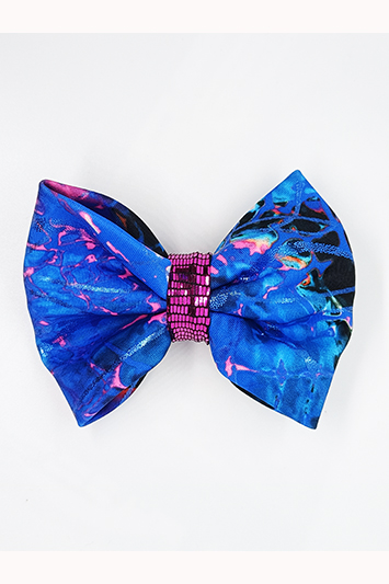 noeud pour cheveux bleu roi made in france