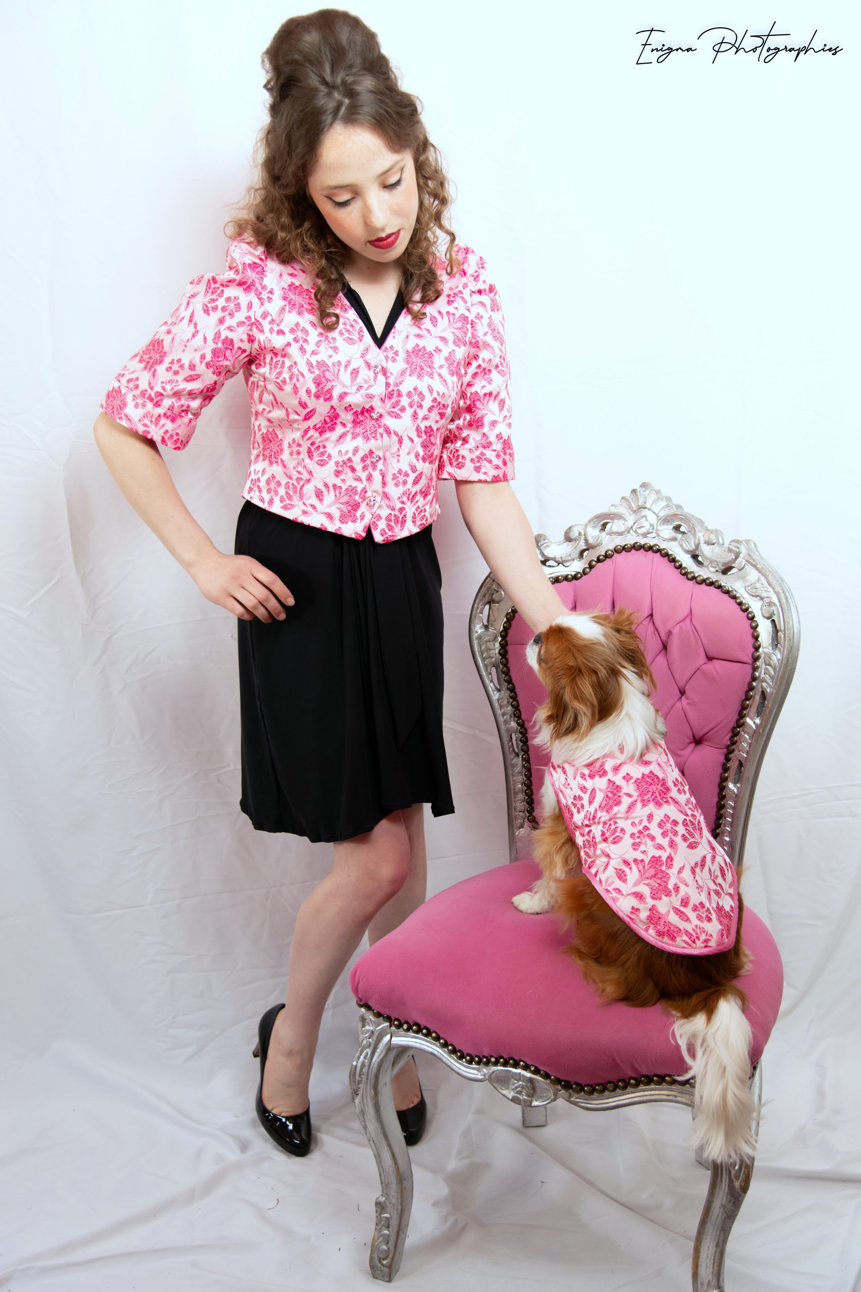 DSC_7466 gilet femme rose à fleurs made in France