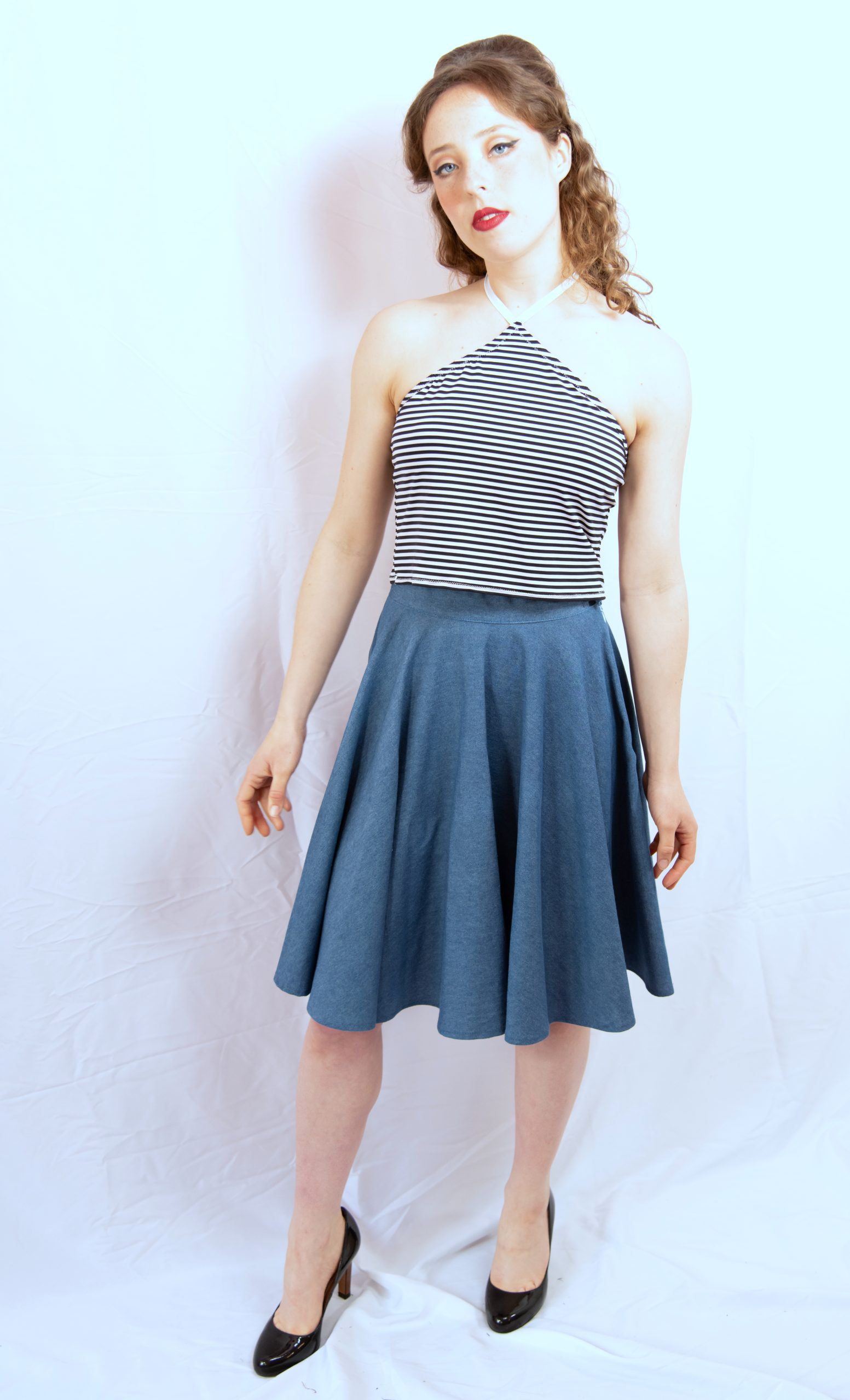 DSC_7643 crop top pour femme rayé noir et blanc made in france