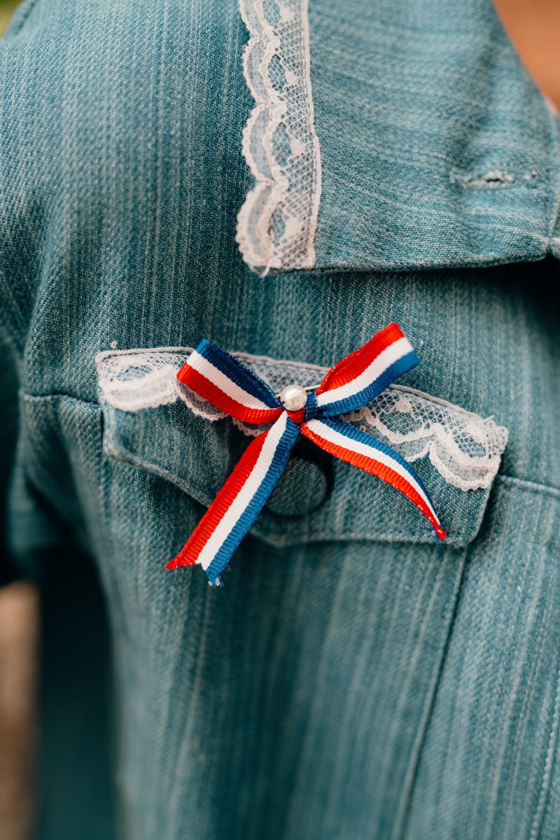 broche noeud tricolore made in france