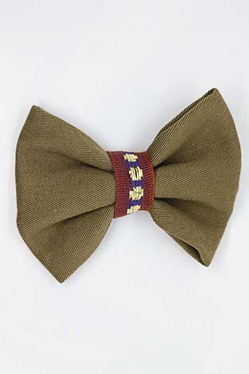 noeud vintage en coton kaki pour les cheveux