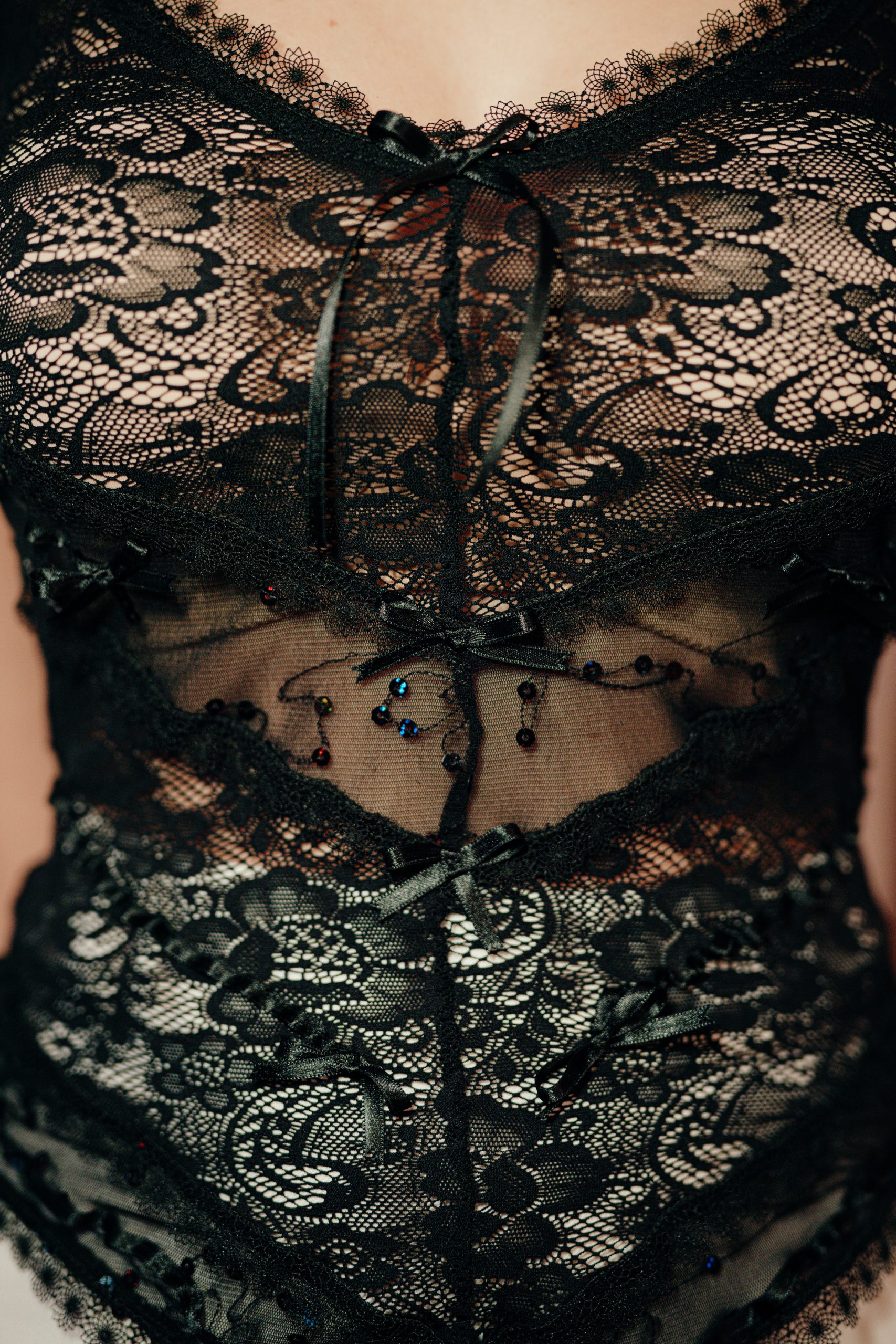 caraco lingerie femme made in france fait main dentelle noire