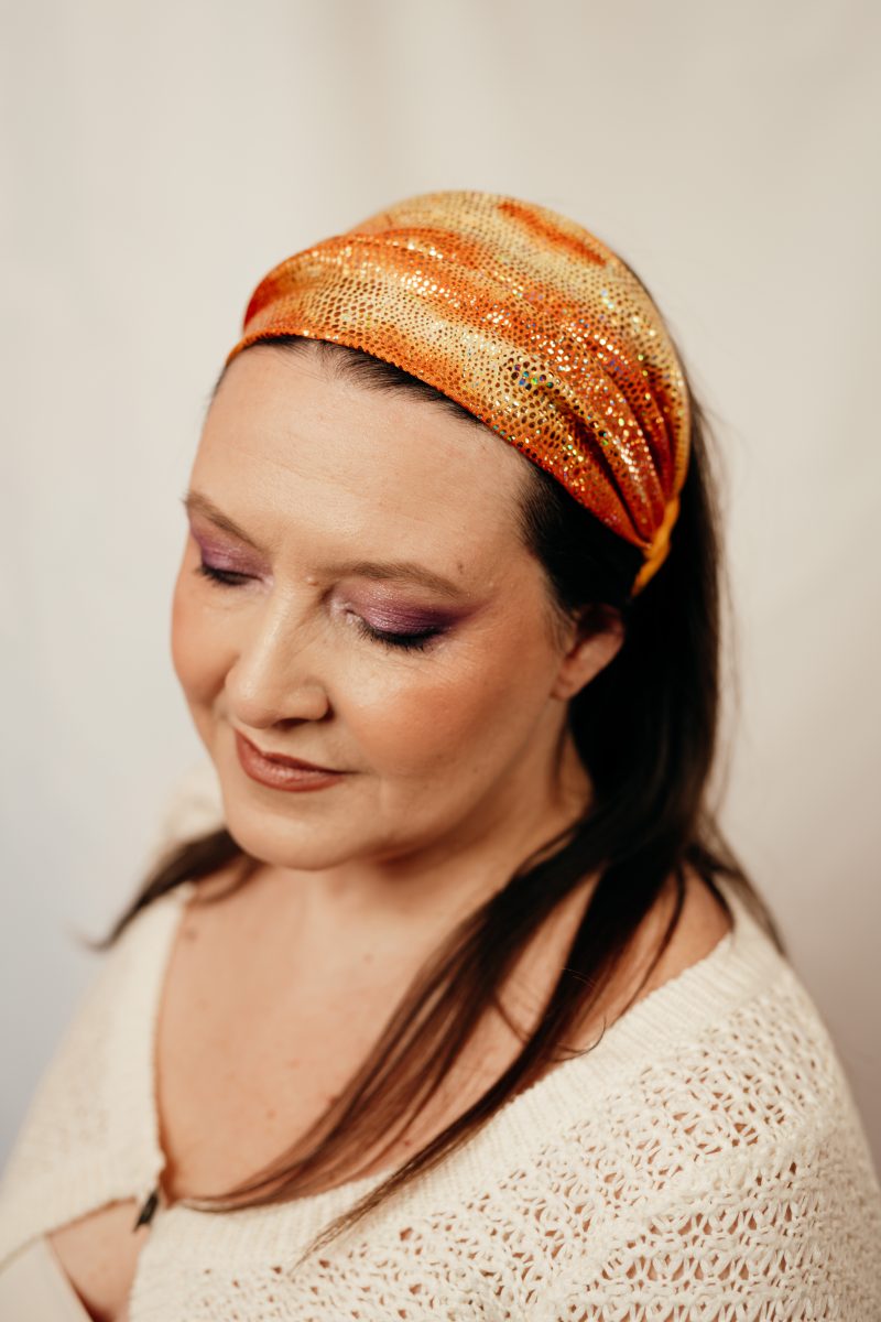 bandeau cheveux made in france en lycra orange