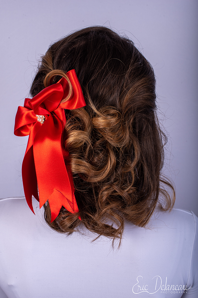 noeud baroque satin rouge made in france accessoire cheveux