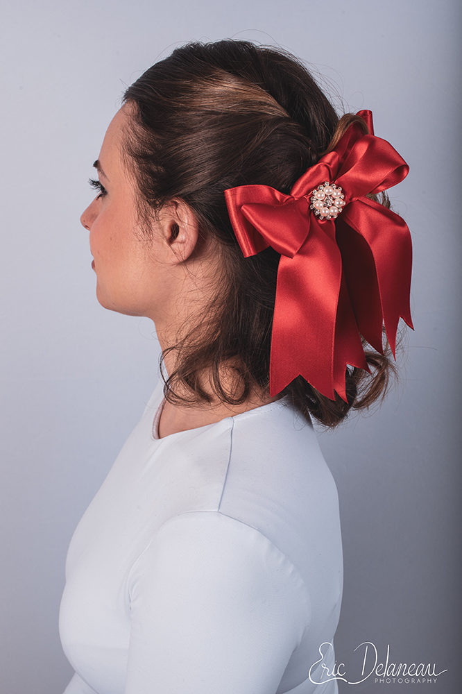 noeud baroque satin rouge made in france accessoire cheveux