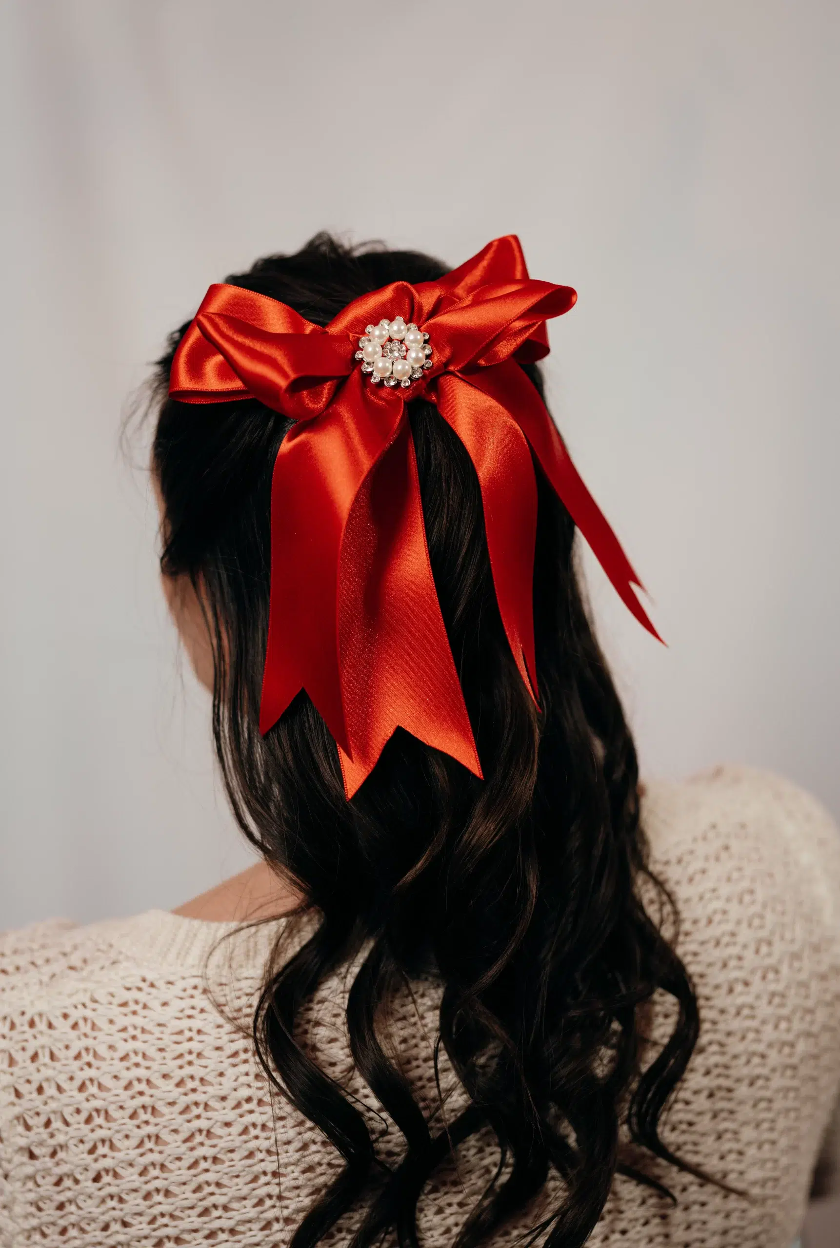 noeud rouge pour cheveux made in france