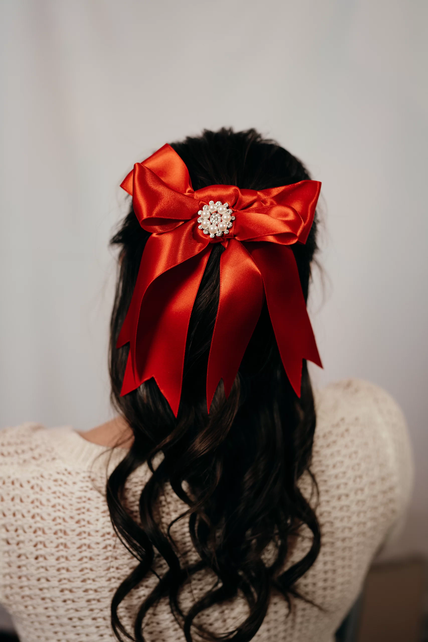 noeud rouge pour cheveux made in france