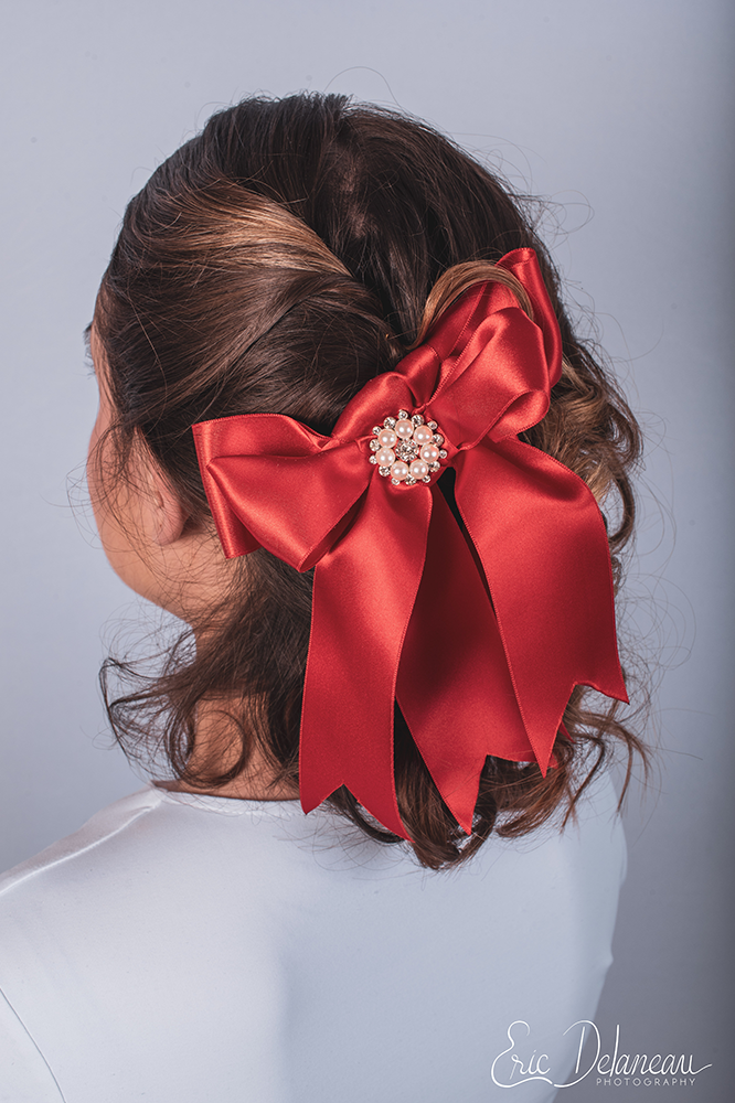 noeud baroque satin rouge made in france accessoire cheveux