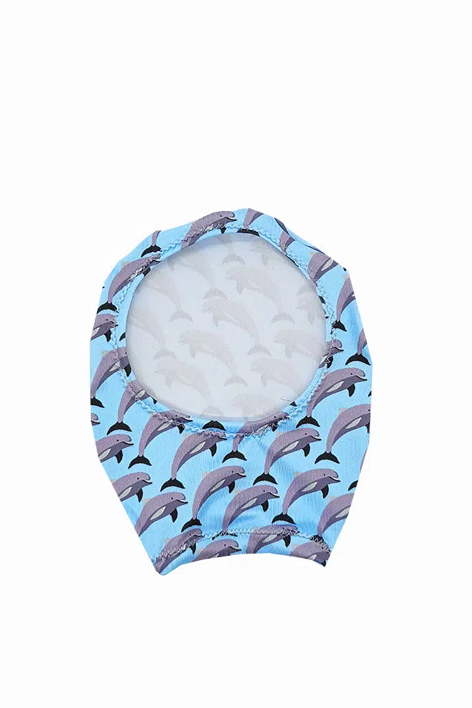 housse de poche de stomie pour enfant à motif dauphins Made in France