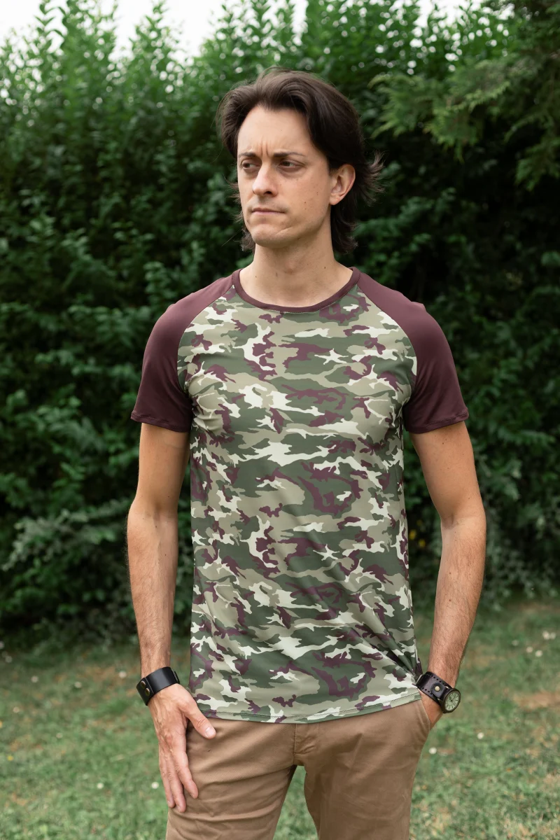 tee-shirt homme treillis militaire kaki made in france