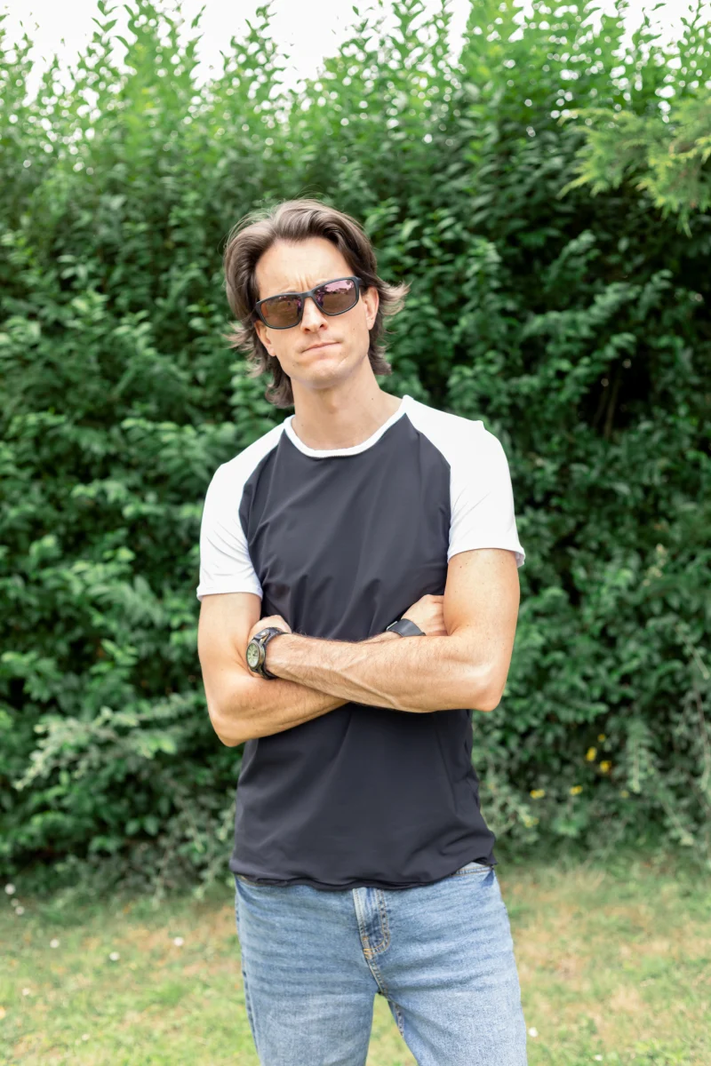 tee-shirt homme noir et blanc made in france sport anti-perspirant