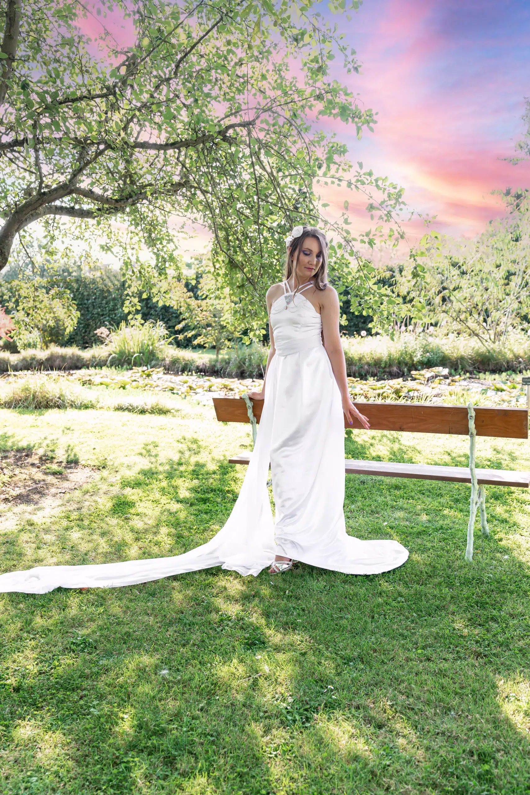 robe-de-mariee-art-nouveau-satin-blanc-vintage-romantique-made-in-france robe de mariée vintage romantique art nouveau satin blanc made in france