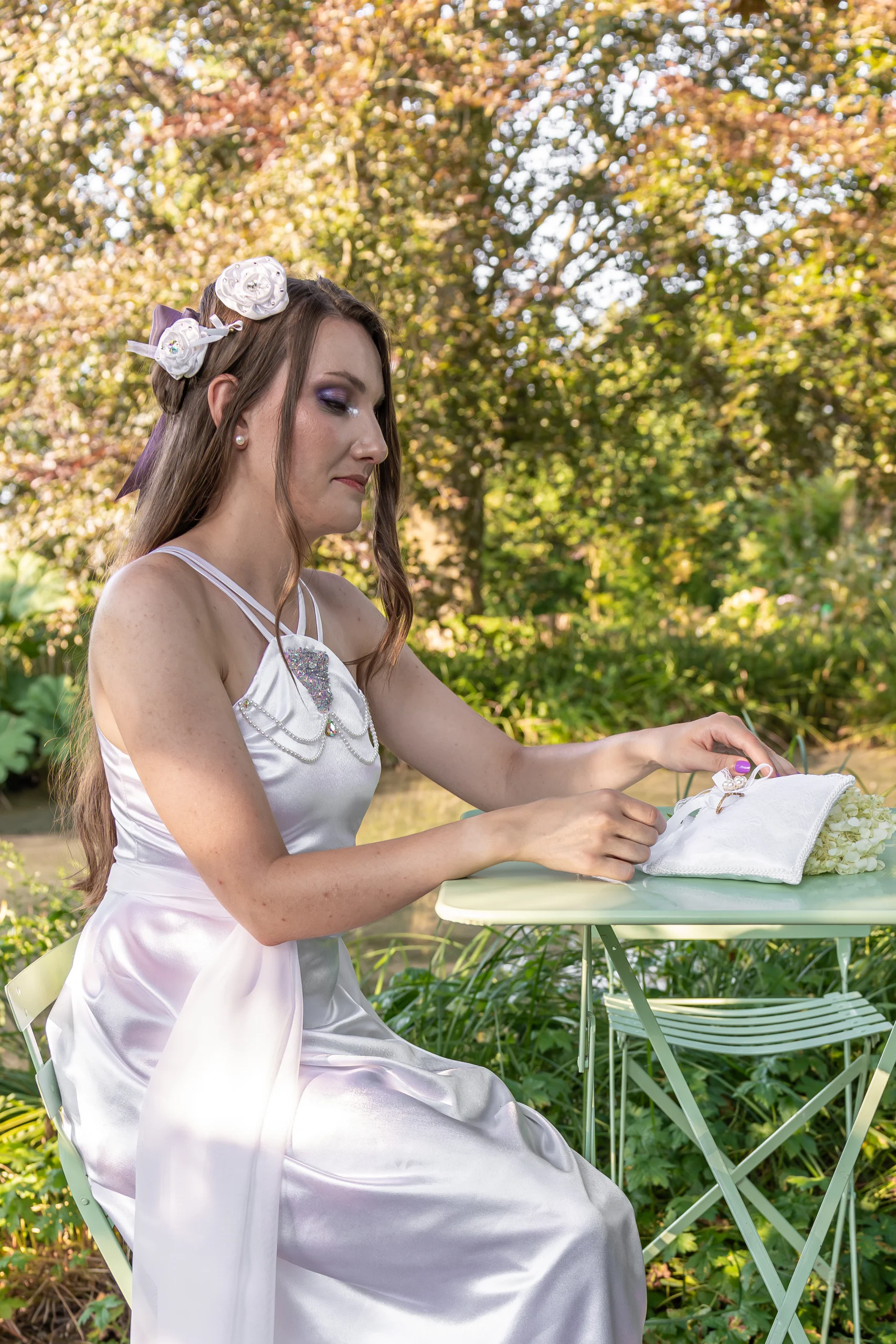 robe-mariee-art-nouveau-vintage-made-in-france-satin-blanc robe de mariée vintage romantique art nouveau satin blanc made in france