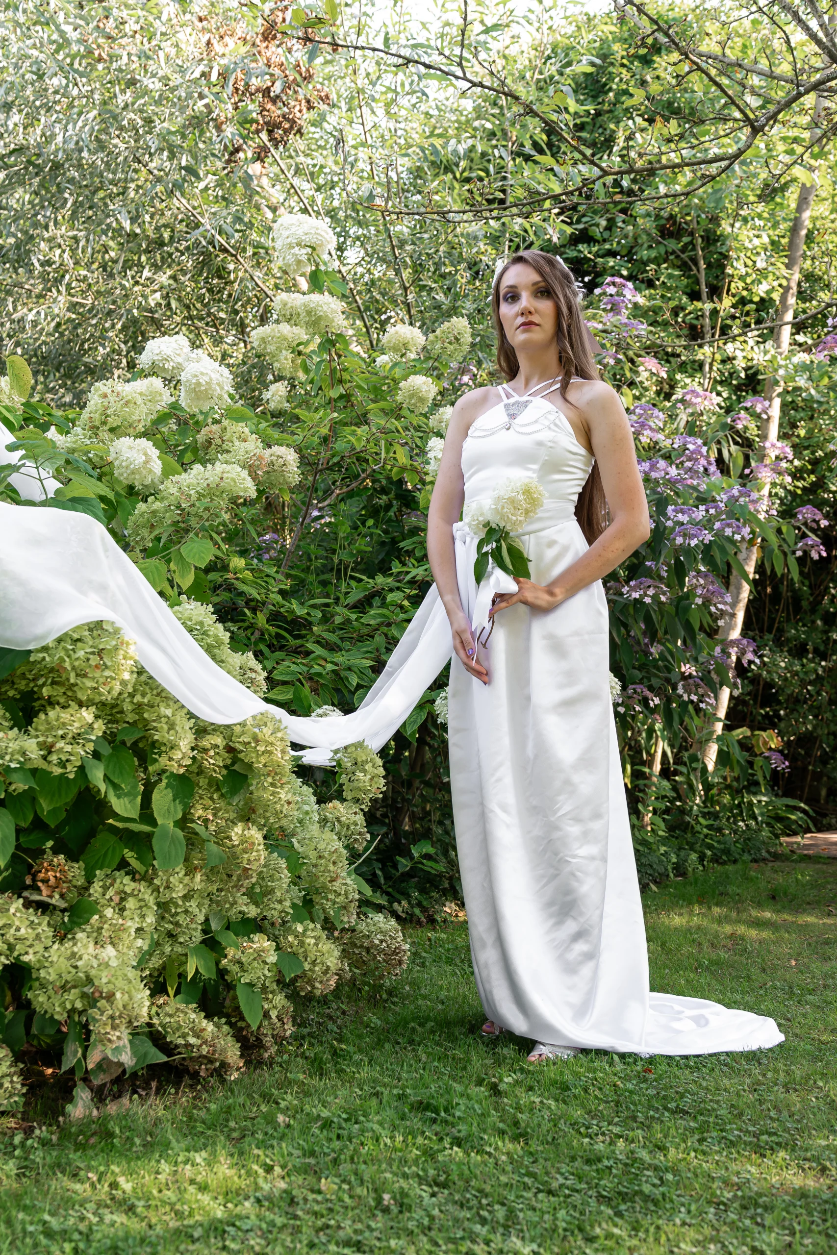 robe-mariee-blanche-made-in-france-vintage-romantique-art-nouveau robe de mariée vintage romantique art nouveau satin blanc made in france