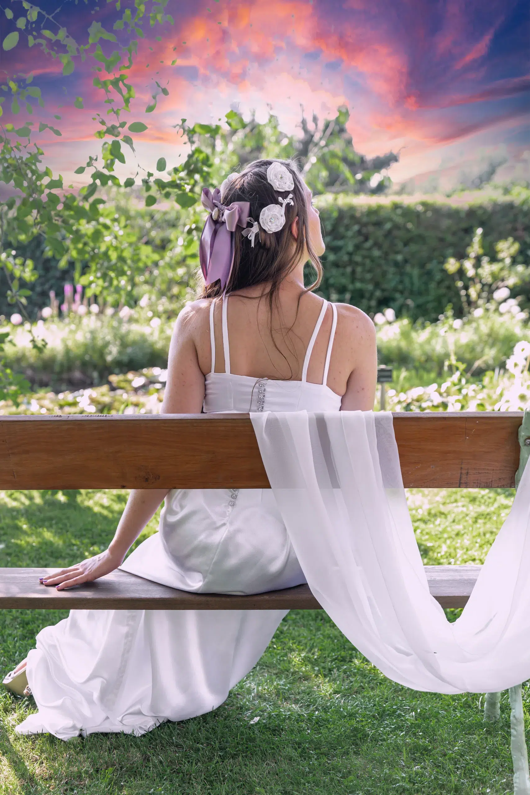 robe-mariee-satin-blanc-made-in-france-vintage-romantique-art-nouveau robe de mariée vintage romantique art nouveau satin blanc made in france