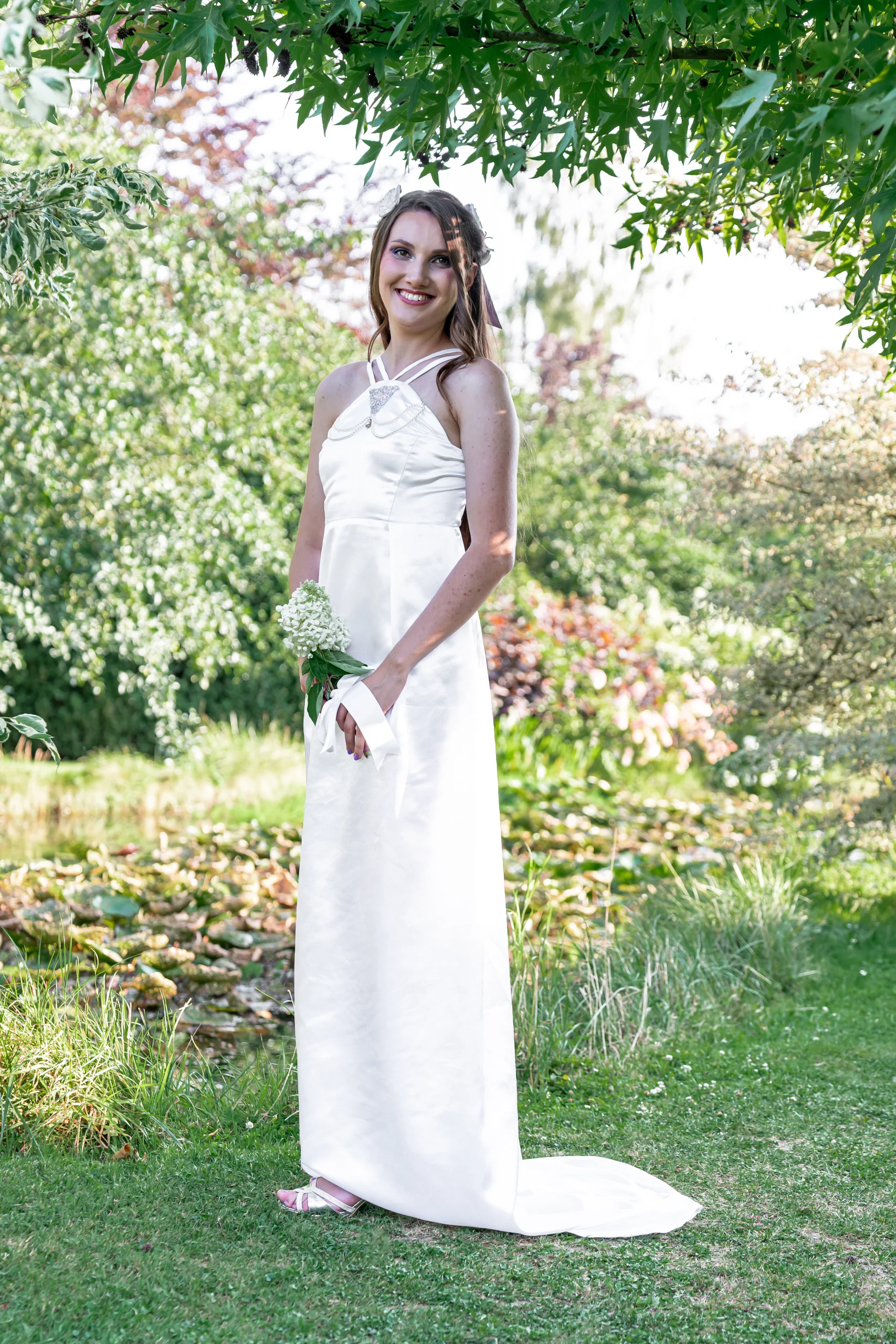 robe-mariee-vintage-made-in-france-satin-blanc robe de mariée vintage romantique art nouveau satin blanc made in france