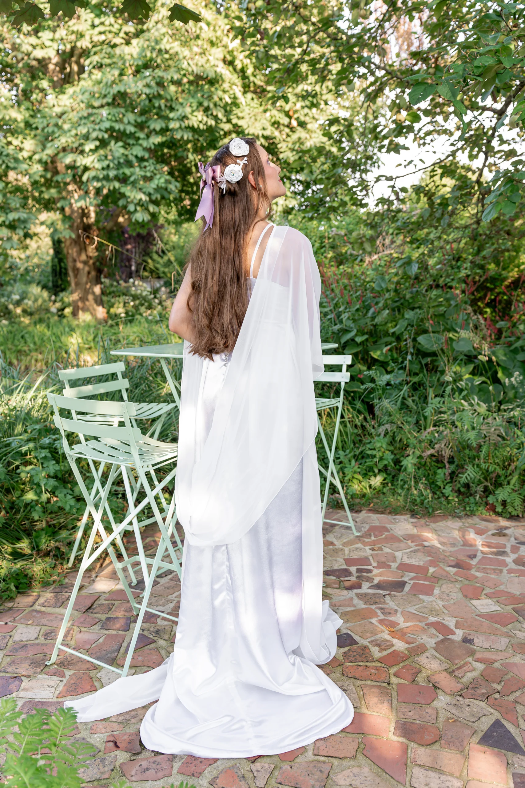 robe-mariee-vintage-romantique-art-nouveau-made-in-france robe de mariée vintage romantique art nouveau satin blanc made in france