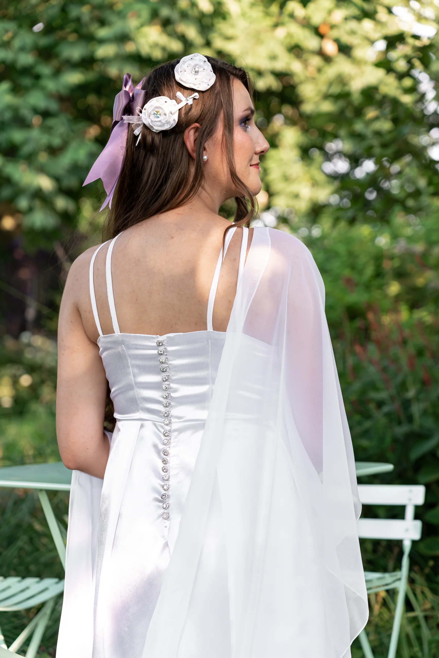 robe-mariee-vintage-satin-blanc-made-in-france-art-nouveau robe de mariée vintage romantique art nouveau satin blanc made in france