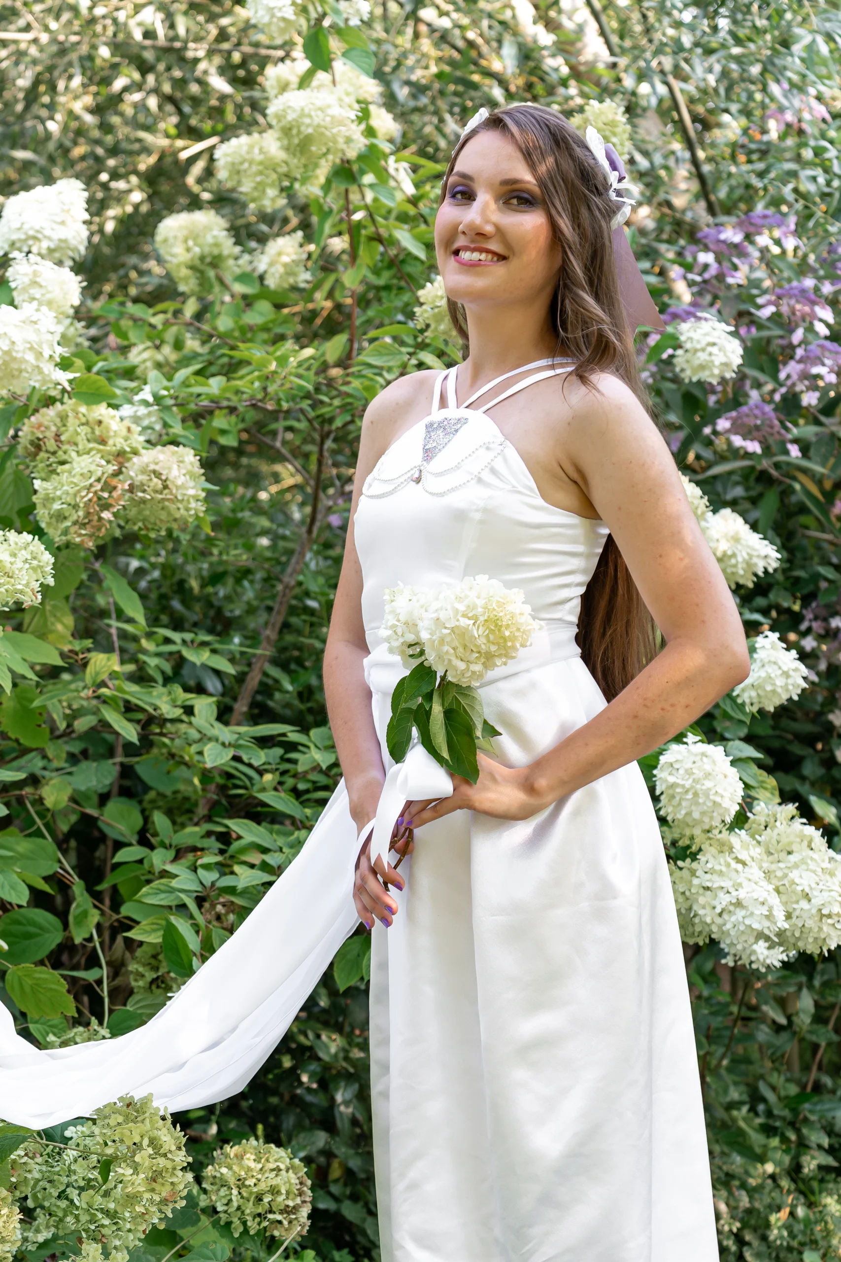 robe-vintage-romantique-made-in-france-satin-blanc-art-nouveau robe de mariée vintage romantique art nouveau satin blanc made in france