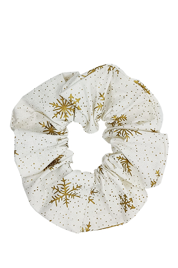 Chouchou cheveux made in France noel flocons