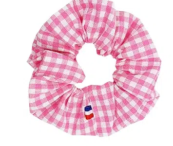 chouchou cheveux vichy rose vif made in france