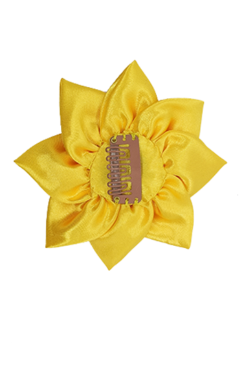 fleur cheveux tournesol made in france fait main satin jaune