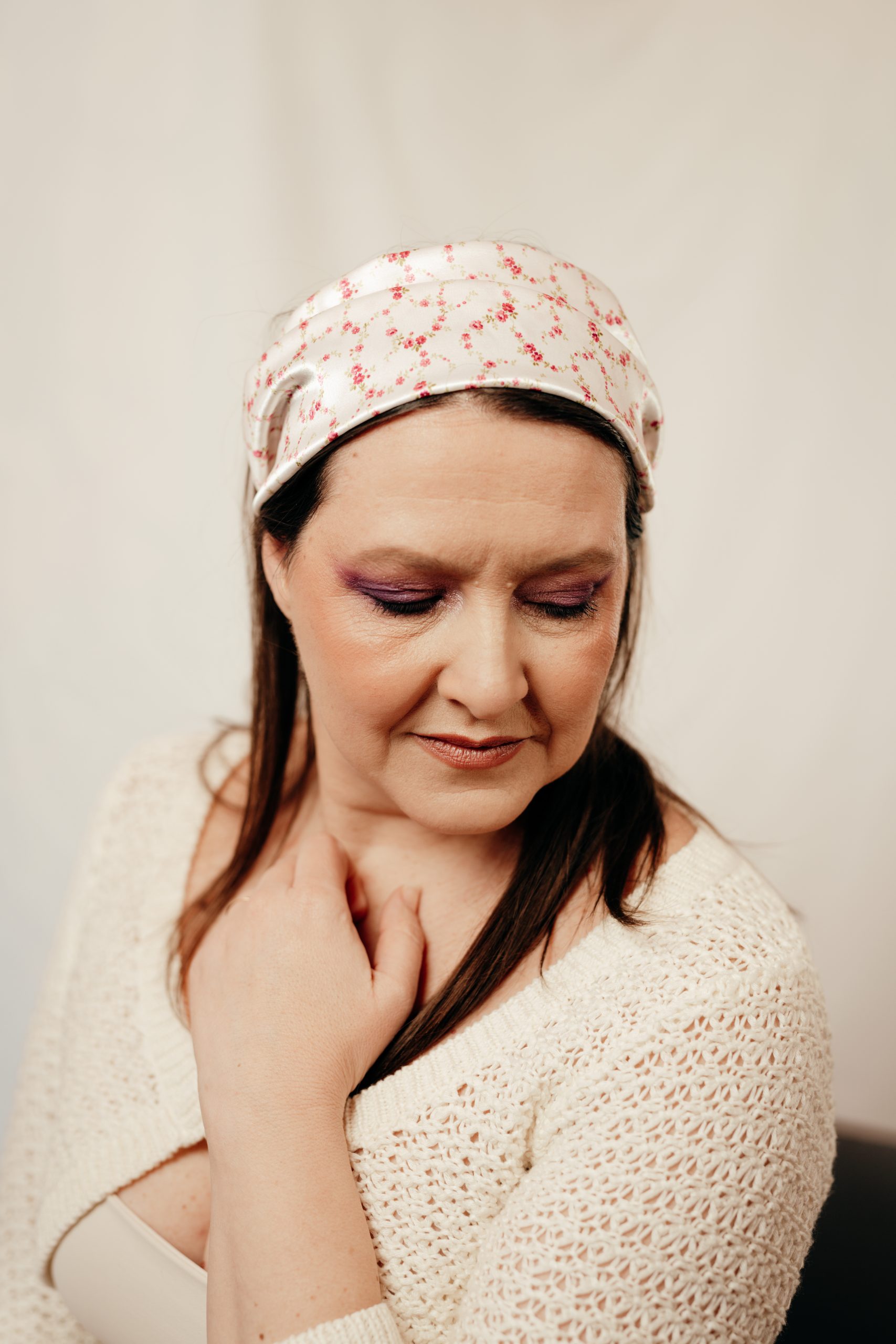 bandeau cheveux fait main made in france satin fleurs
