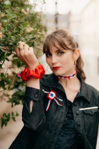 chouchou cheveux made in france satin rouge