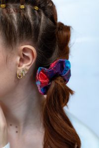 petit chouchou cheveux made in france bleu et rouge