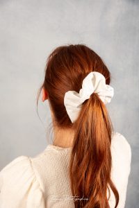 chouchou cheveux made in france velours blanc paillettes