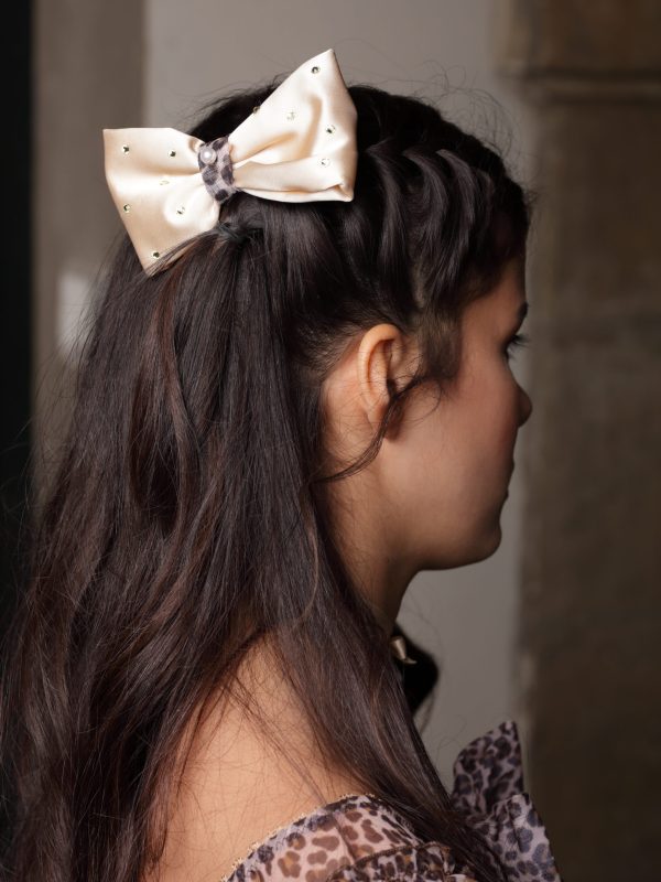 noeud pour cheveux panthère made in france