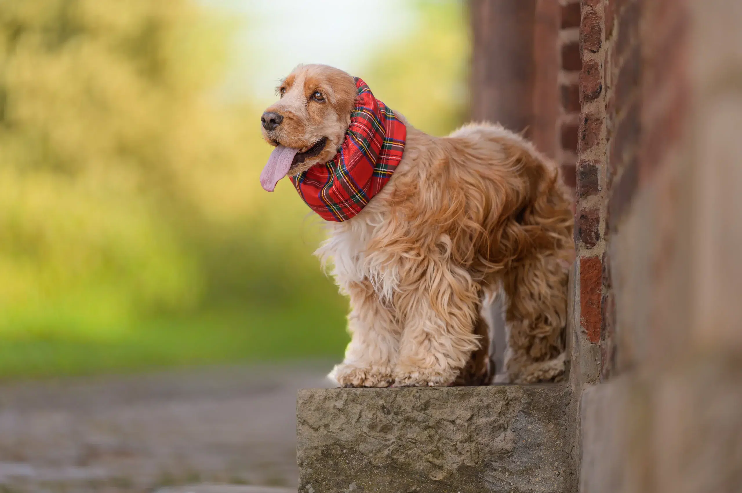 snood pour chien tartan rouge Made in France