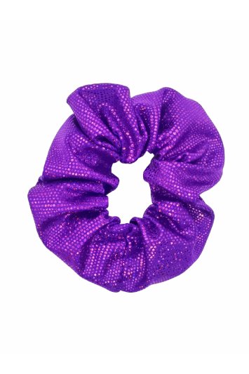 chouchou cheveux Made in France et fait main en lycra violet laminé