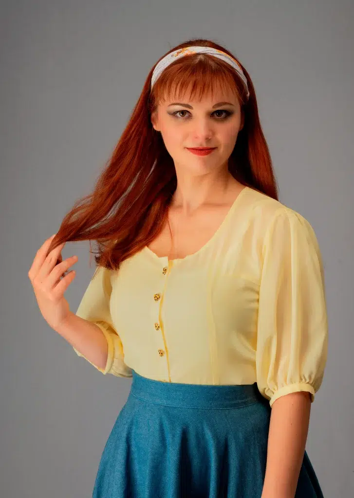 chemisier jaune clair Made in France