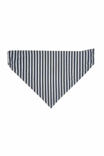 bandana pour chien Made in France en coton rayé noir et blanc